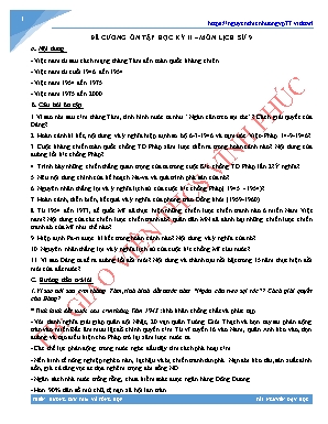 Đề cương ôn tập học kỳ II môn Lịch sử Lớp 9 - Thiên Hương